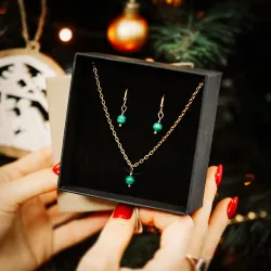 Malachit - kolczyki na odwagę, siłę, spokój - Stella