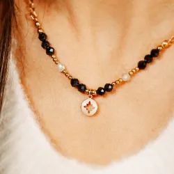 Turmalin, Labradoryt, Hematyt - naszyjnik na ochronę, bogactwo, uzdrowienie - Stella