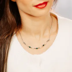 Malachit, Cytryn, Hematyt - naszyjnik na odwagę, siłę, spokój - Stella