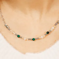 Malachit, Cytryn, Hematyt - naszyjnik na odwagę, siłę, spokój - Stella