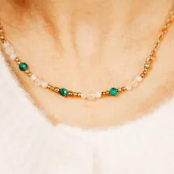 Malachit, Cytryn, Hematyt - naszyjnik na odwagę, siłę, spokój - Stella