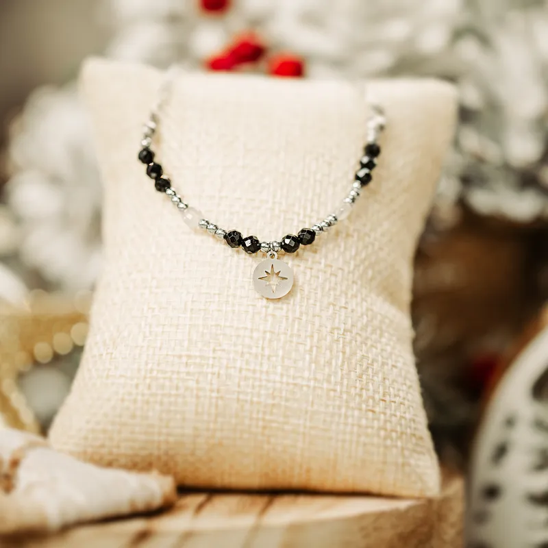 Turmalin, Labradoryt, Hematyt - naszyjnik na ochronę, bogactwo, uzdrowienie - Stella