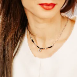 Turmalin, Labradoryt, Hematyt - naszyjnik na ochronę, bogactwo, uzdrowienie - Stella