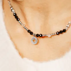 Turmalin, Labradoryt, Hematyt - naszyjnik na ochronę, bogactwo, uzdrowienie - Stella