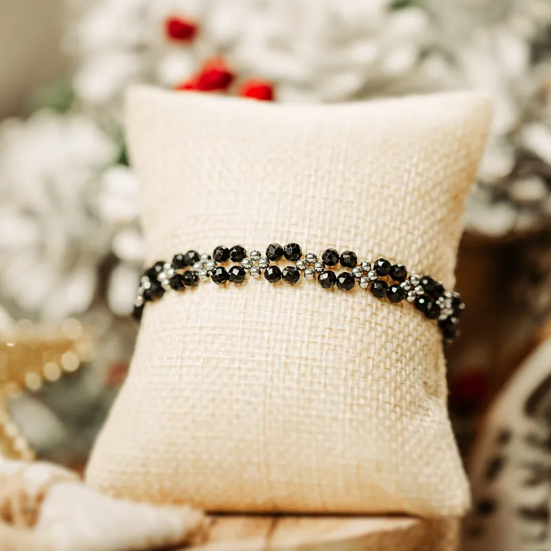 Turmalin, Hematyt - srebro bransoletka na ochronę, bogactwo, uzdrowienie - Stella