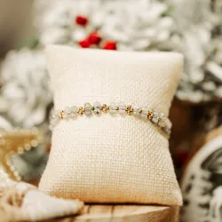 Labradoryt, Hematyt - srebro pozłacane bransoletka na odwagę, duchowość, kreatywność - Stella