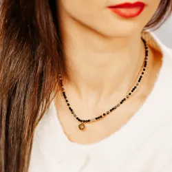 Szafir, Turmalin, Hematyt - naszyjnik na zdrowie, miłość, intuicję - Stella