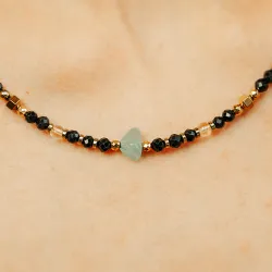 Piryt, Awenturyn, Cytryn - srebro pozłacane naszyjnik na bogactwo, siłę, kreatywność - Lumina