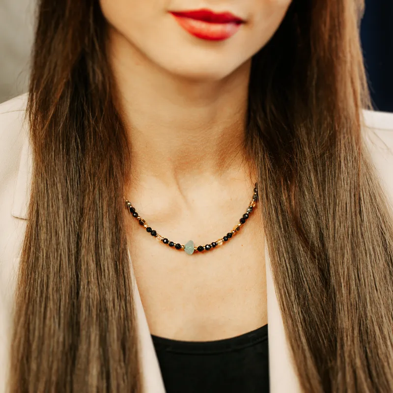 Piryt, Awenturyn, Cytryn - srebro pozłacane naszyjnik na bogactwo, siłę, kreatywność - Lumina