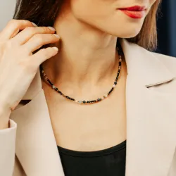 Szafir, Kamień Księżycowy, Akwamaryn - srebro pozłacane naszyjnik na zdrowie, miłość, intuicję - Ryby