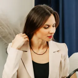 Rubin, Granat, Turmalin - srebro pozłacane naszyjnik na radość, miłość, szczęście - Baran