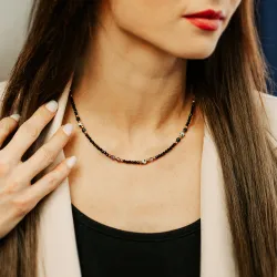 Ametyst, Jaspis, Szafir - srebro pozłacane naszyjnik na koncentrację, miłość, sukces - Panna