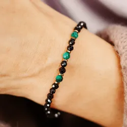 Turmalin, Malachit, Hematyt - bransoletka na odwagę, siłę, spokój - Ona i On