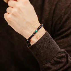 Turmalin, Malachit, Hematyt - bransoletka na odwagę, siłę, spokój - Ona i On