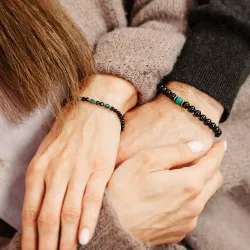 Turmalin, Malachit, Hematyt - bransoletka na odwagę, siłę, spokój - Ona i On