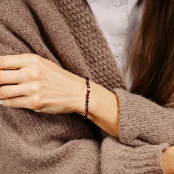 Turmalin, Granat, Hematyt - bransoletka na zdrowie, miłość, kreatywność - Ona i On