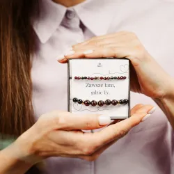 Turmalin, Granat, Hematyt - bransoletka na zdrowie, miłość, kreatywność - Ona i On