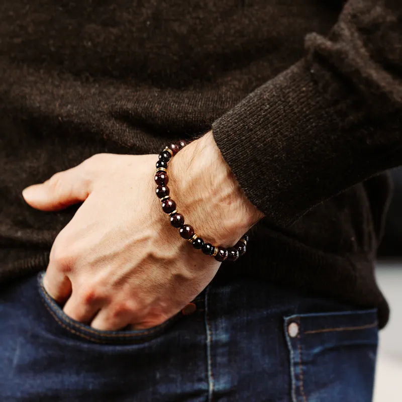 Turmalin, Granat, Hematyt - bransoletka na zdrowie, miłość, kreatywność - Ona i On