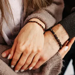 Turmalin, Granat, Hematyt - bransoletka na zdrowie, miłość, kreatywność - Ona i On