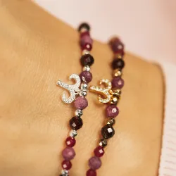 Rubin, Granat, Turmalin - srebrna bransoletka na radość, miłość, szczęście - Baran