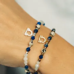 Akwamaryn, Kyanit, Jaspis - srebrna bransoletka na zdrowie, odwagę, harmonię - Waga