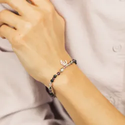 Ametyst, Jaspis, Szafir - srebrna bransoletka na koncentrację, miłość, sukces - Panna