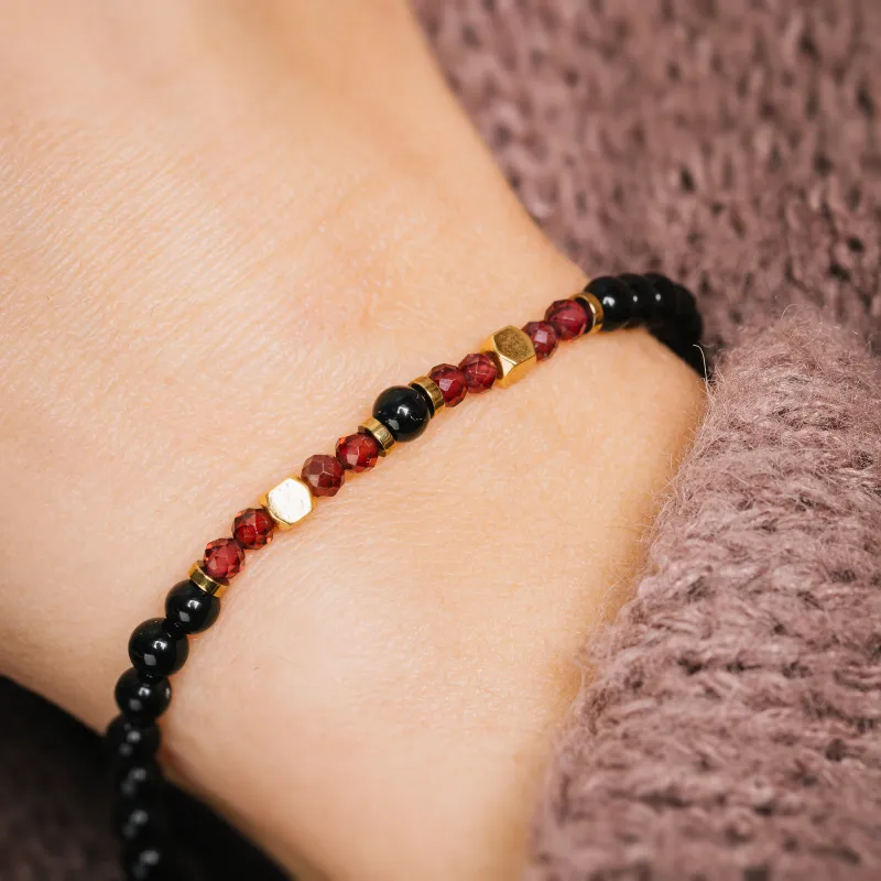 Onyks, Granat, Hematyt - bransoletka na koncentrację, miłość, sukces - Ona i On