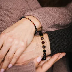 Onyks, Granat, Hematyt - bransoletka męska na koncentracja, miłość, sukces - Ona i On