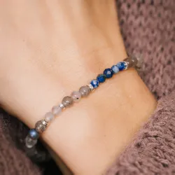 Labradoryt, Lapis Lazuli,Hematyt - bransoletka na odwagę, duchowość, kreatywność - Ona i On