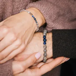 Labradoryt, Lapis Lazuli,Hematyt - bransoletka na odwagę, duchowość, kreatywność - Ona i On