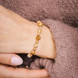 Jaspis, Hematyt - bransoletka na sznurku na zdrowie, odwagę, spokój - Ona i On