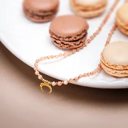 Kamień Słoneczny - srebrny pozłacany naszyjnik na radość, szczęście, sukces - Oaza Szczęścia