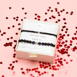 Lapis Lazuli, Cytryn, Turmalin - bransoletka na sznurku na zdrowie, intuicję, duchowość - Ona i On