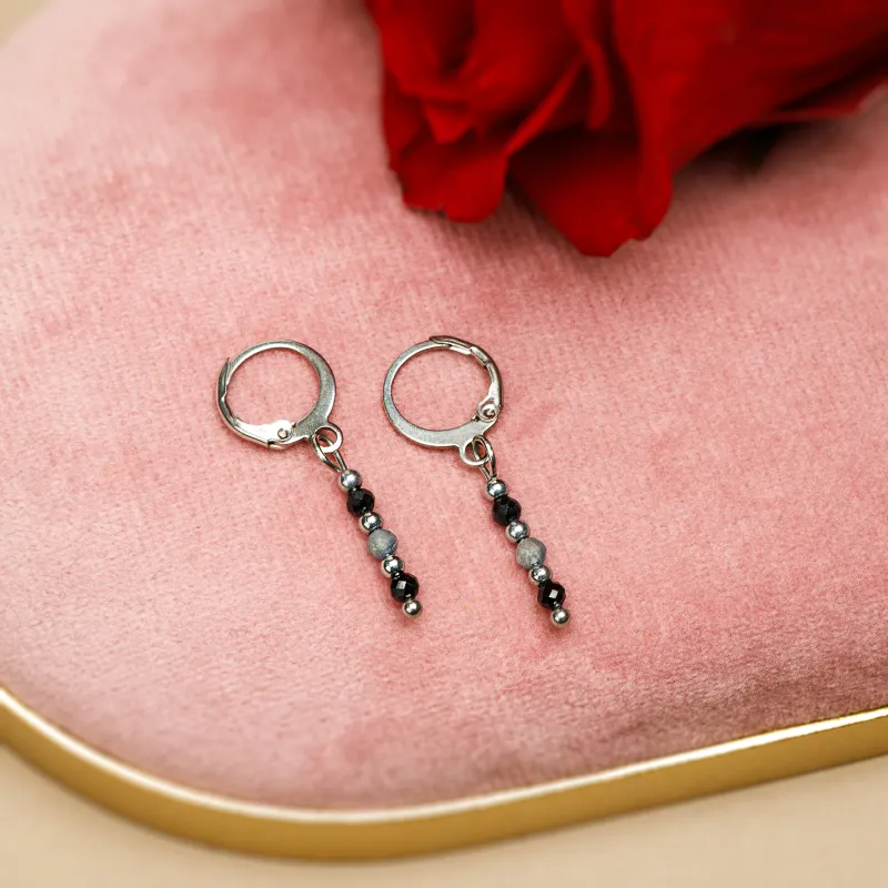 Turmalin, Szafir - kolczyki na ochronę, bogactwo, uzdrowienie - Stella