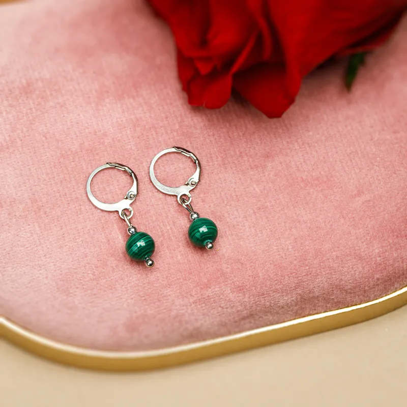 Malachit - kolczyki na odwagę, siłę, spokój - Stella