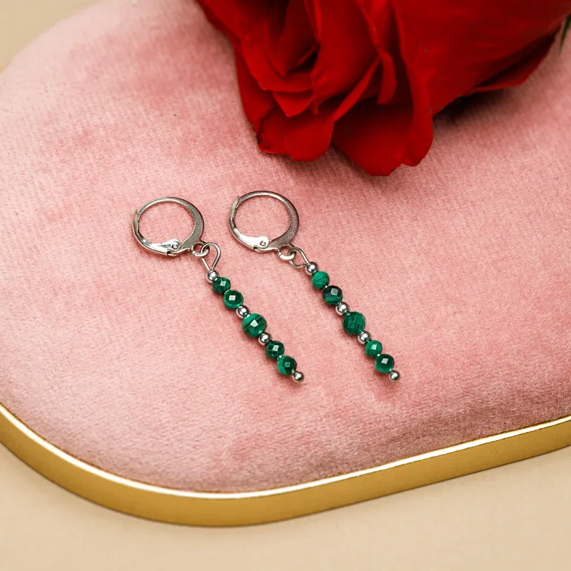 Malachit - kolczyki na odwagę, siłę, spokój - Stella