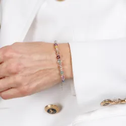 Fluoryt, Hematyt - srebrna bransoletka na kreatywność, koncentrację, intuicję - Oaza Szczęścia