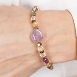 Cytryn, Ametyst, Hematyt - bransoletka na koncentrację, miłość, bogactwo - Symfonia Bogactwa