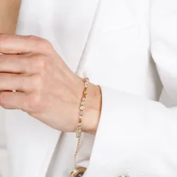 Cytryn, Jaspis, Fluoryt - srebrna pozłacana bransoletka na sukces, szczęście, bogactwo - Ezoteryczna Elegancja