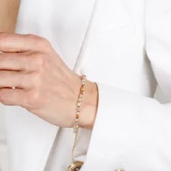 Komplet biżuterii srebro pozłacane bransoletka i naszyjnik - Obfitość - Ezoteryczna Elegancja