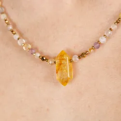 Komplet biżuterii srebro pozłacane bransoletka i naszyjnik - Ezoteryczna Elegancja