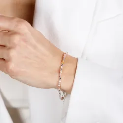 Opal, Cytryn - srebrna bransoletka na kreatywność, harmonię, miłość - Pocałunek Miłości