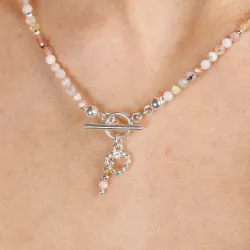 Komplet biżuterii srebro bransoletka i naszyjnik - Pocałunek Miłości