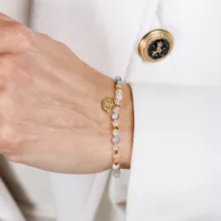 Komplet biżuterii srebro pozłacane bransoletka i naszyjnik - Natura