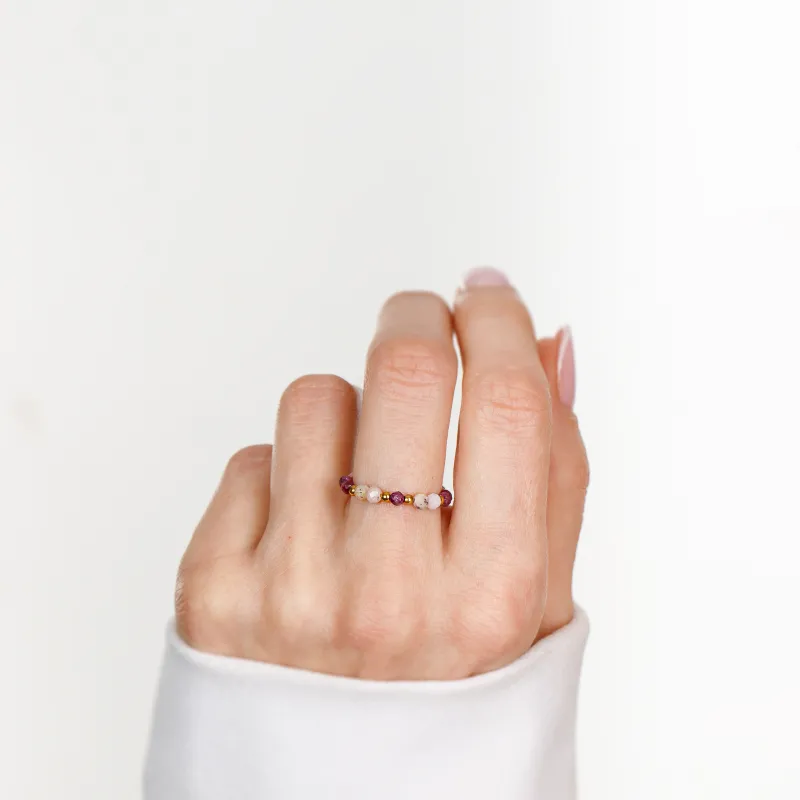 Rubin, Opal - pierścionek na miłość, spokój, uzdrowienie - Pocałunek Miłości