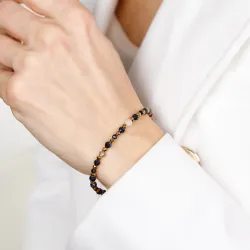 Noc Kairu, Kamień Księżycowy - srebrna pozłacana bransoletka na harmonię, uzdrowienie, spokój - Magiczna Noc