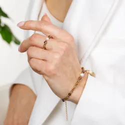 Komplet biżuterii  srebro pozłacane bransoletka i naszyjnik - Skarby Oceanu