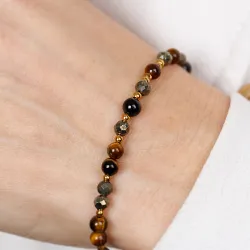 Tygrysie Oko, Piryt, Hematyt - bransoletka na bogactwo, sukces, siłę - Symfonia Bogactwa