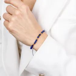 Lapis Lazuli, Hematyt - bransoletka na sznurku na zdrowie, intuicję, duchowość - Duchowe Przebudzenie