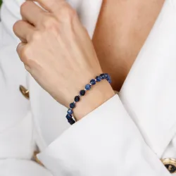 Sodalit, Hematyt - srebrna bransoletka na szczęście, duchowość, koncentrację - Duchowe Przebudzenie